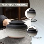 Premium Begrafenis Urn Zwart met Wit - Afbeelding 6