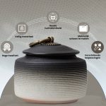 Premium Begrafenis Urn Zwart met Wit - Afbeelding 5