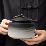 Premium Begrafenis Urn Zwart met Wit - Afbeelding 4