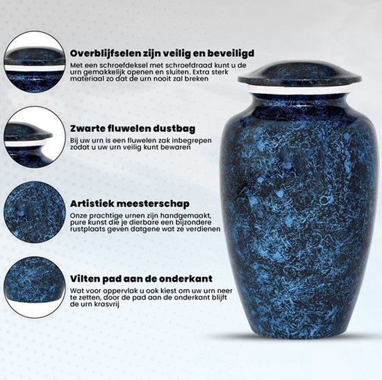 Luxe XXL As Urn Pure Blue - Afbeelding 4