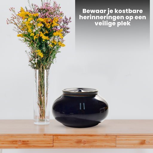Elegante Begrafenis Urn 170 ml – Zwart - Afbeelding 4